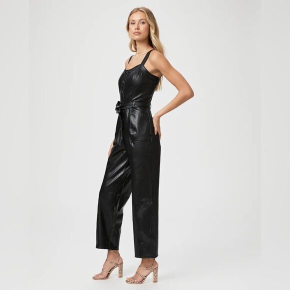 Paige like NEW Valinda Faux Leather Jumpsuit Size 0 - Picture 5 of 6